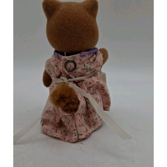 Vintage 1985 Epoch Sylvanian Slydale Fox Family Set of 4 Flocked Calico Critters - Picture 8 of 16